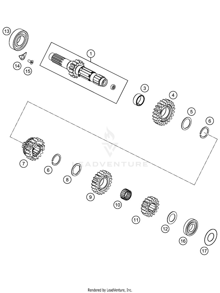 Transmission I - Main Shaft 350 SX-F ENGINE - 2020 Schematic