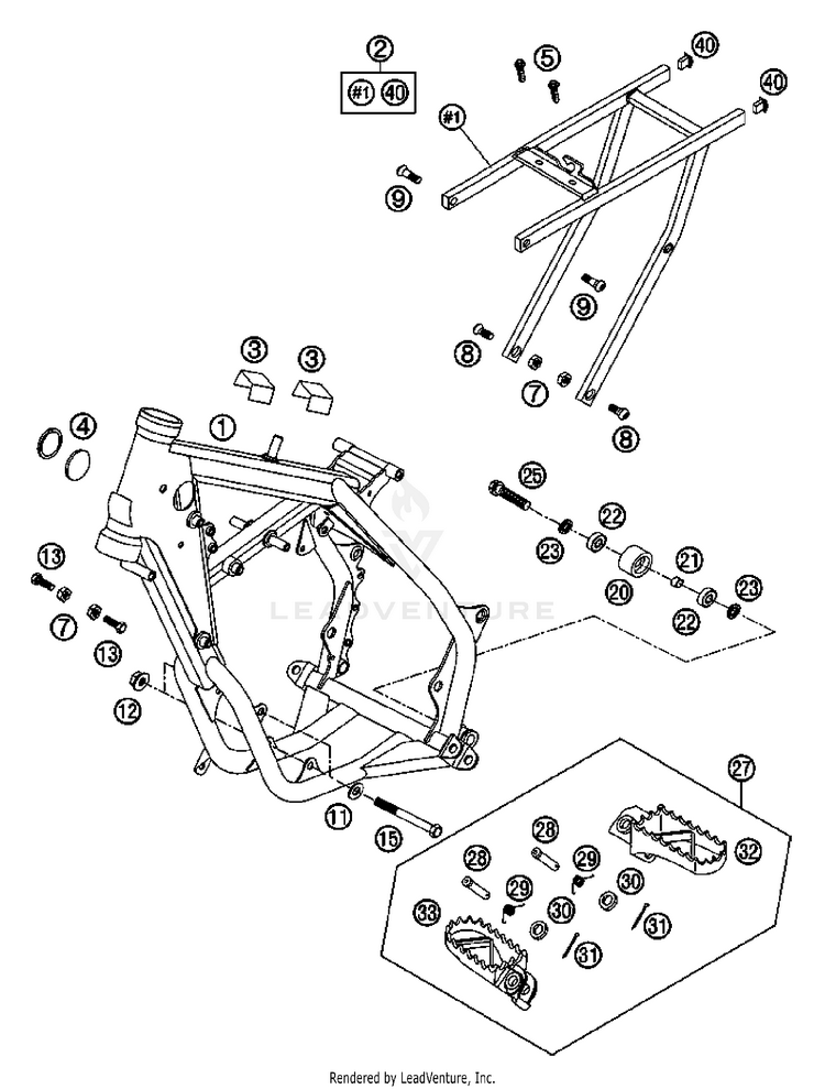 Frame, Sub Frame 65 SX Chassis - 2007 Schematic