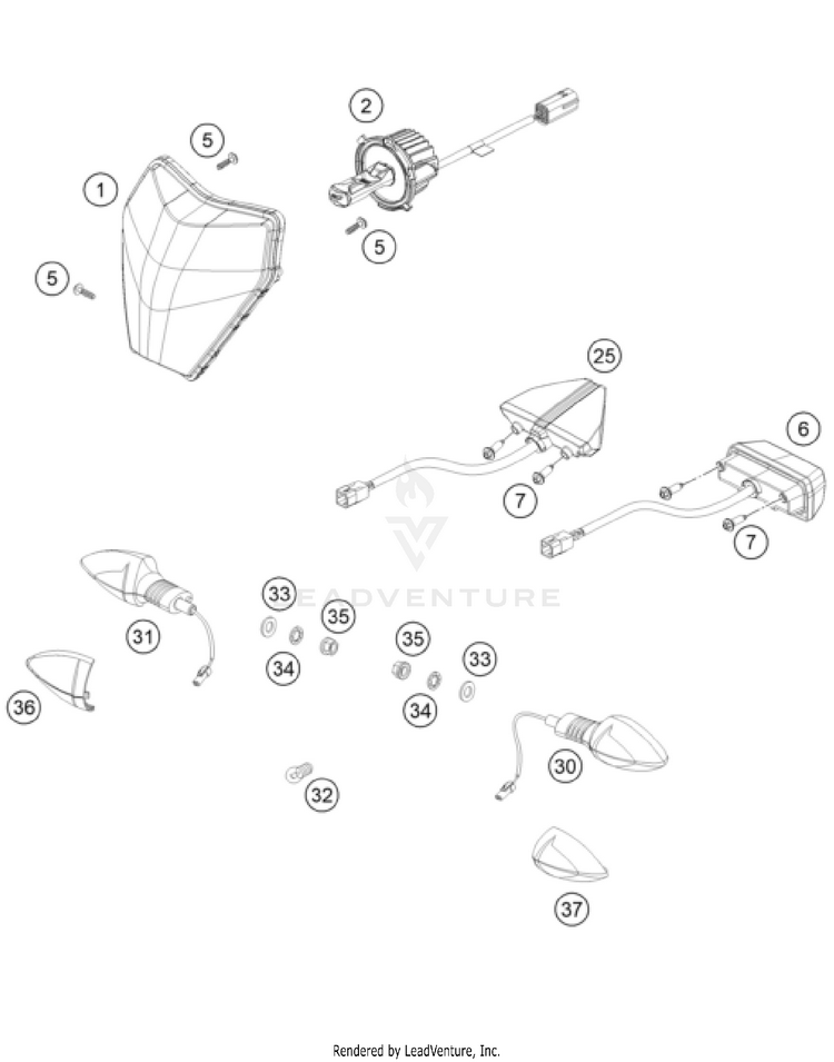 Lighting System 500 EXC-F US CHASSIS - 2024 Schematic