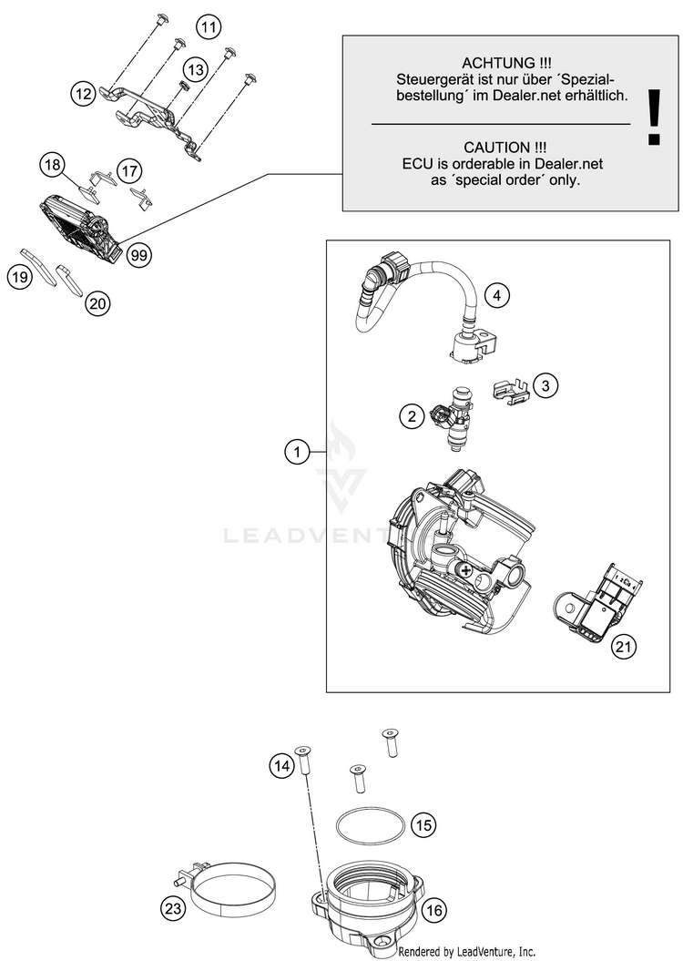 Throttle Body RC 390 ENGINE - 2018 Schematic