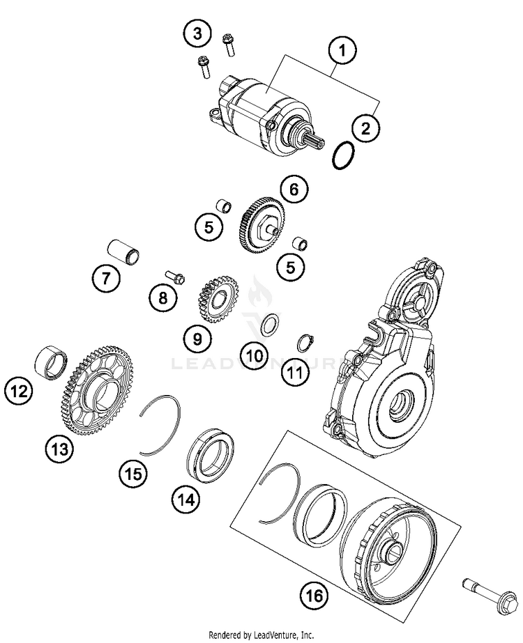 Electro Starter 350 XCFW SIXDAYS Engine - 2015 Schematic