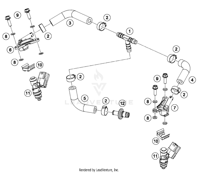 Fuel Distributor 250 XC-W TPI ENGINE - 2018 Schematic