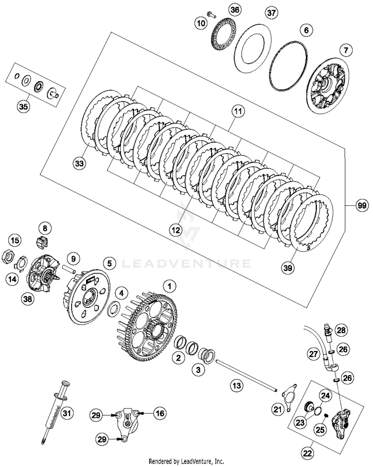 Clutch 450 SXF FACTORY EDITION Engine - 2016 Schematic