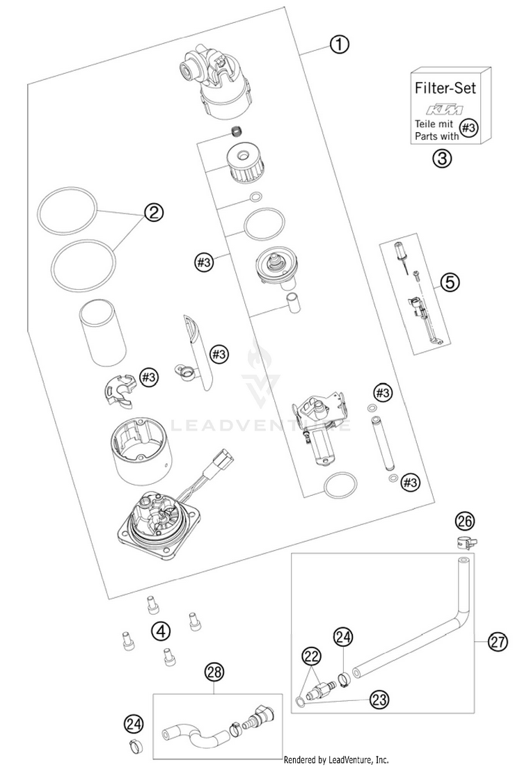 Fuel Pump 990 Supermoto R Chassis - 2010 Schematic