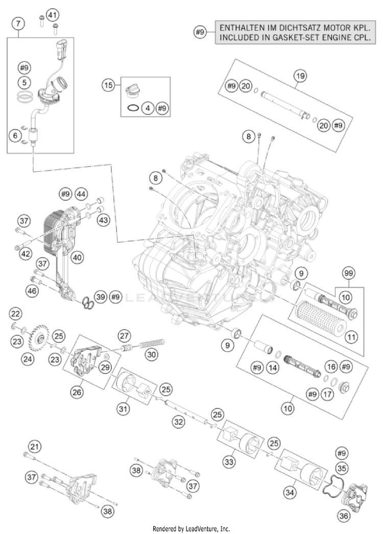 Lubricating System 1290 SuperDuke GT Engine - 2023 Schematic
