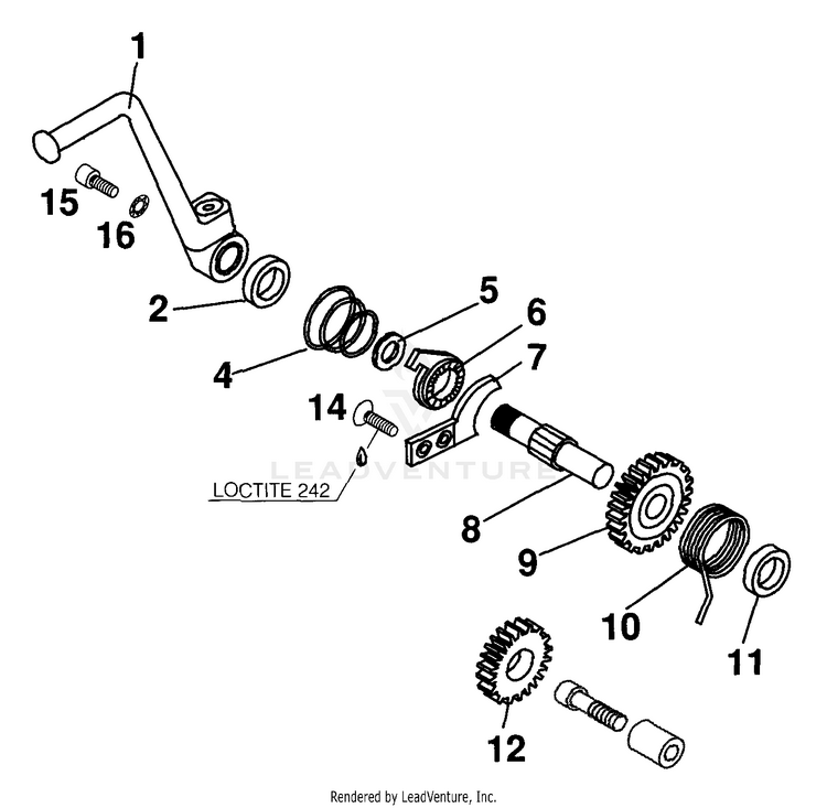 Kickstarter 65 SX Engine - 2000 Schematic