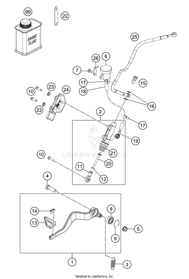 Rear Brake Control 1290 SUPER ADVENTURE S SILVER CHASSIS - 2020 Schematic