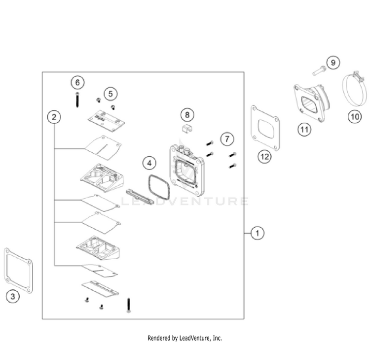 Reed Valve Case 150 XC-W US ENGINE - 2024 Schematic