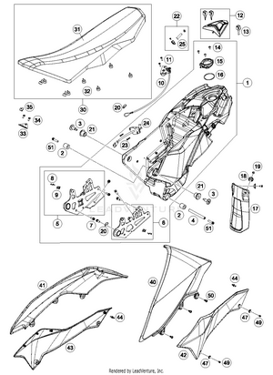 Tank, Seat, Cover Schematic