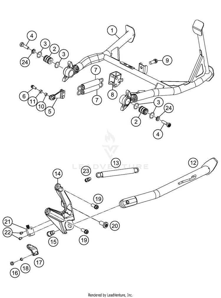 Side / Center Stand 1290 SUPER ADVENTURE S ORANGE CHASSIS - 2020 Schematic