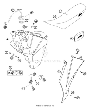 Tank, Seat, Cover Schematic