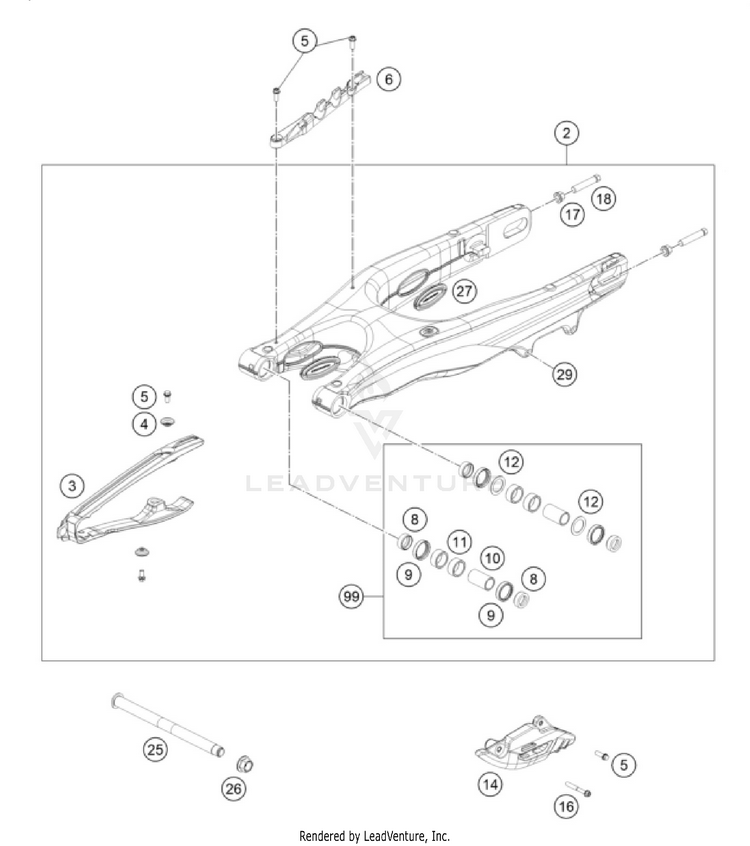 Swing Arm 125 SX CHASSIS - 2026 Schematic