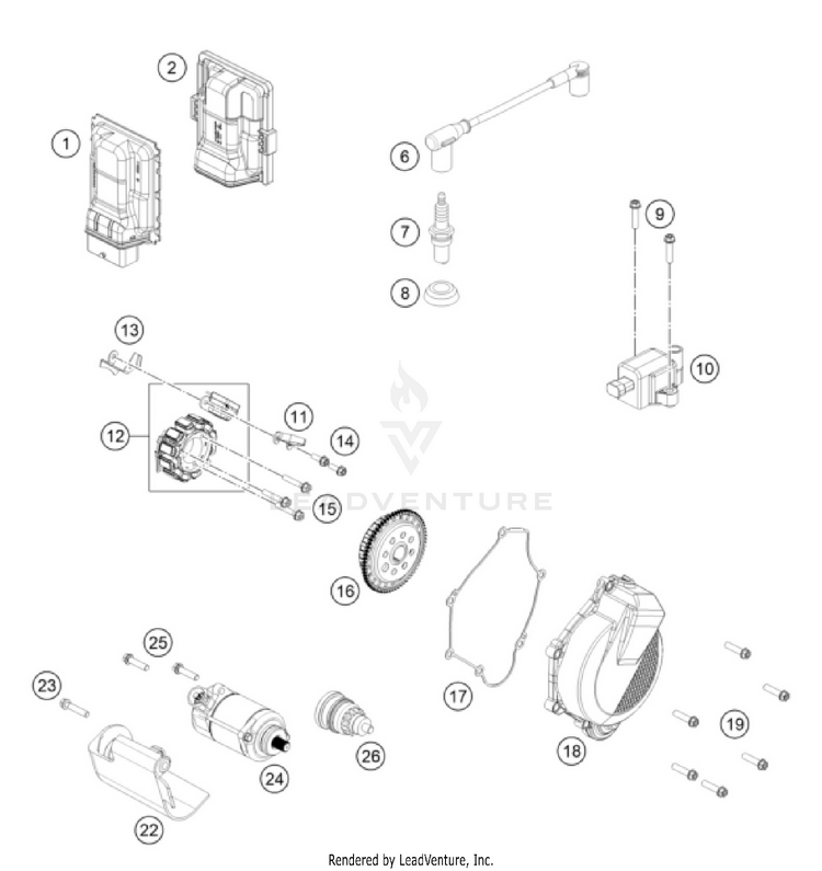 Ignition System 125 SX/XC ENGINE - 2026 Schematic