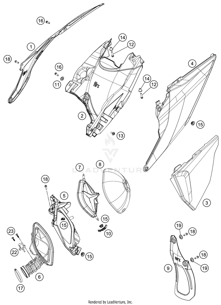 Air Filter 250 XC TPI Chassis - 2021 Schematic