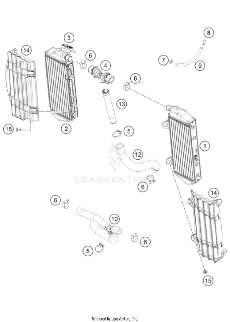 Cooling System 250 SX-F Engine - 2022 Schematic