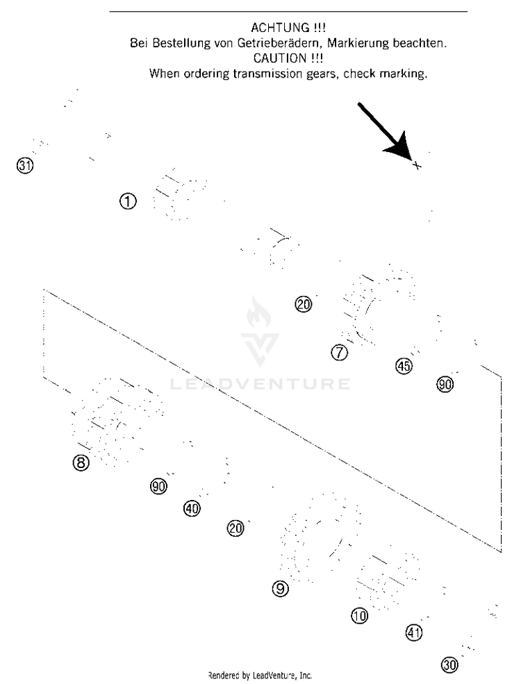 Transmission I - Main Shaft 150 XC Engine - 2013 Schematic