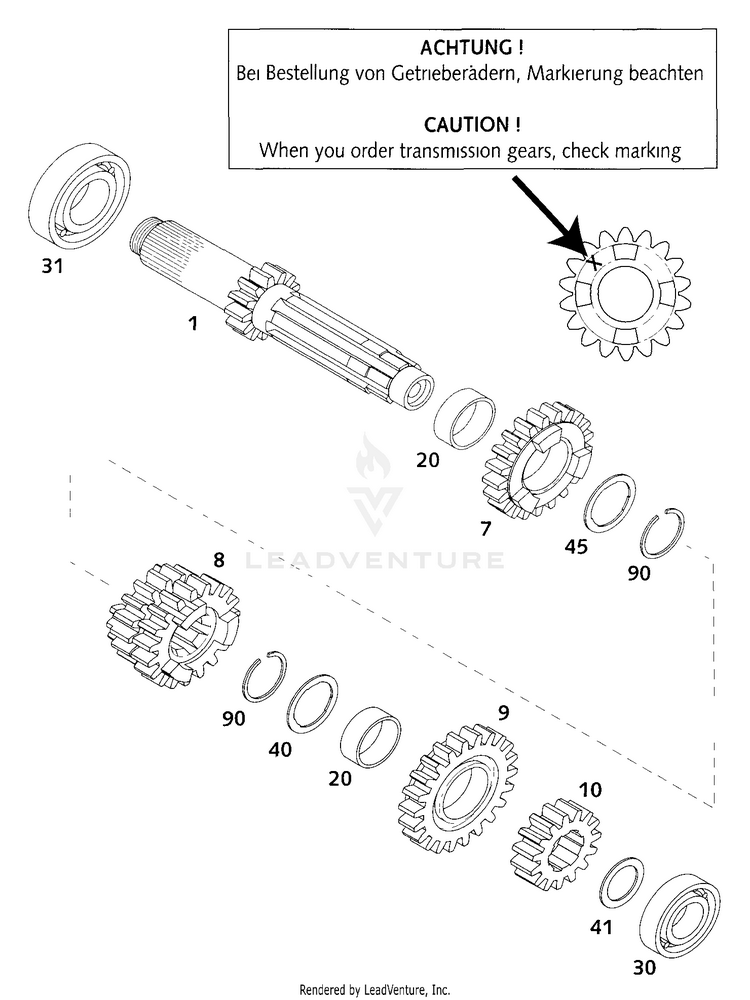 Transmission I 200 EXC Engine - 2001 Schematic