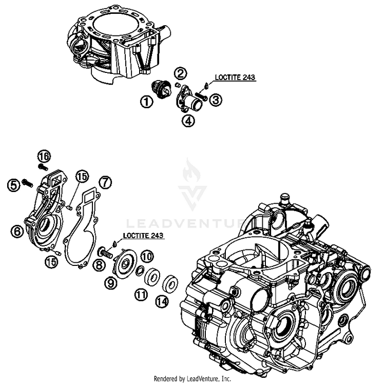 Water Pump 690 LC4 Engine - 2007 Schematic