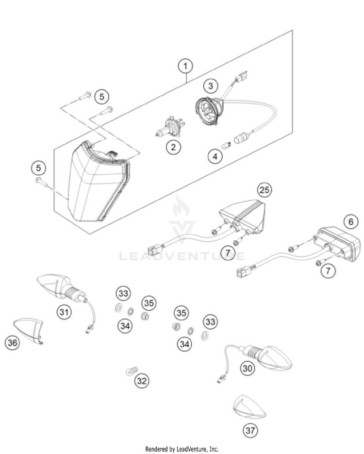 Lighting System 500 EXC-F US CHASSIS - 2022 Schematic