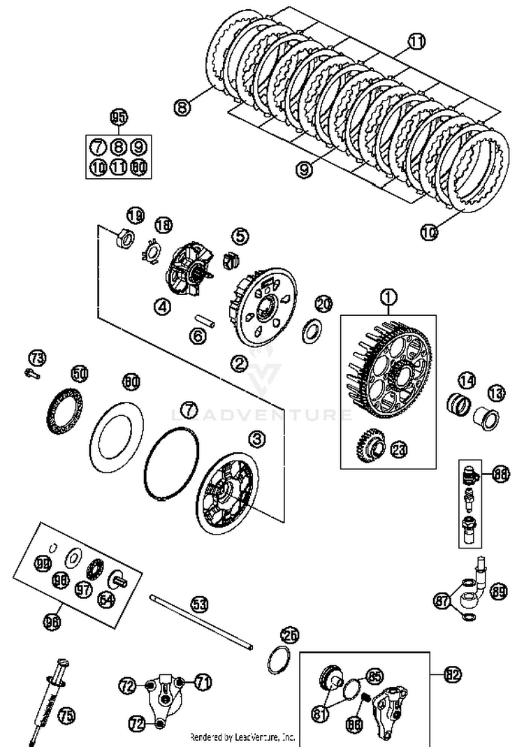 Clutch 300 XCW Sixdays Engine - 2014 Schematic