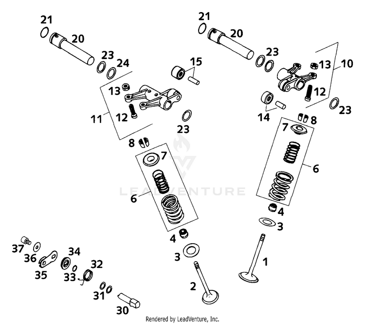 Valve Drive 640 LC4-E Engine - 2000 Schematic