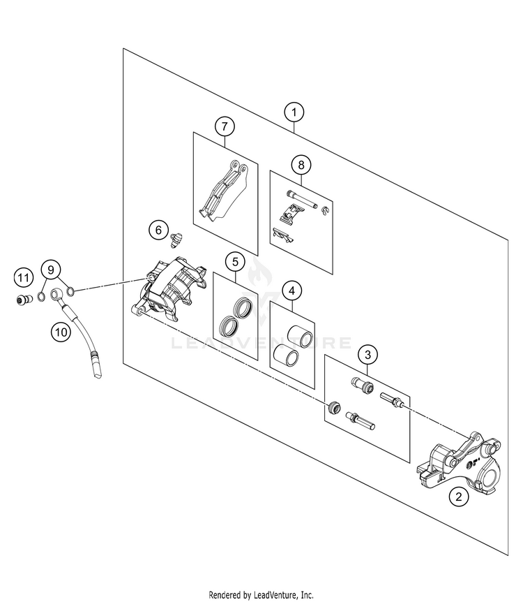 Rear Brake Caliper 890 ADV R RALLY Chassis - 2021 Schematic