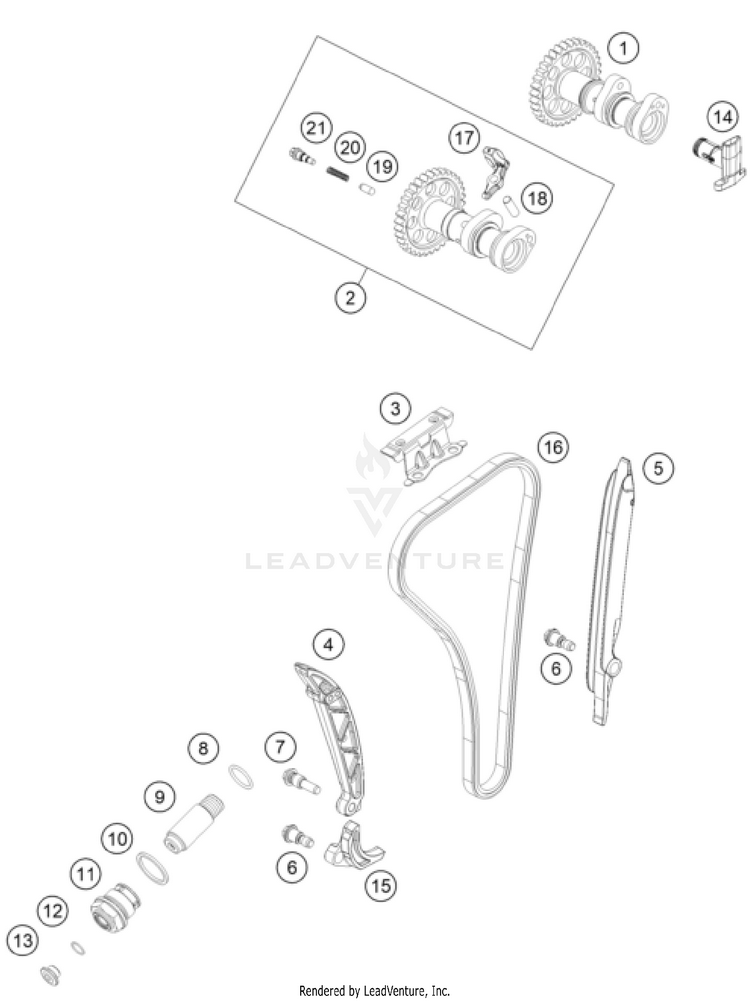 Timing Drive 350 EXC-F ENGINE - 2026 Schematic
