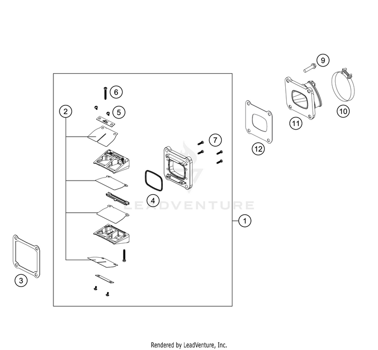 Reed Valve Case 300 XC TPI ENGINE - 2020 Schematic