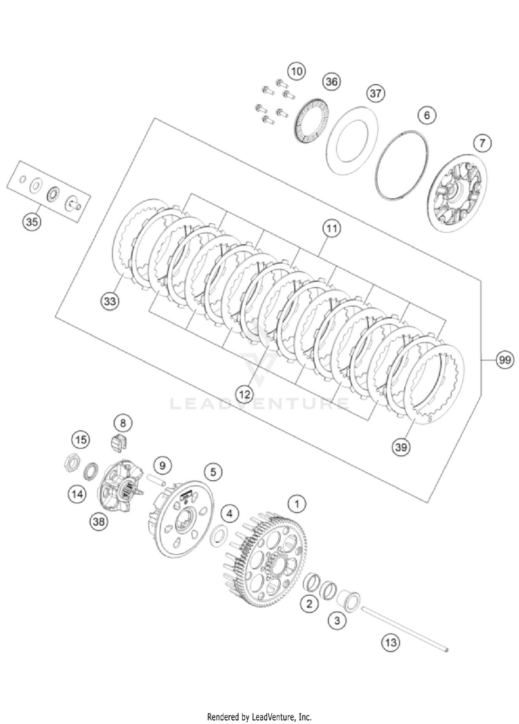 Clutch 350 EXC-F ENGINE - 2024 Schematic