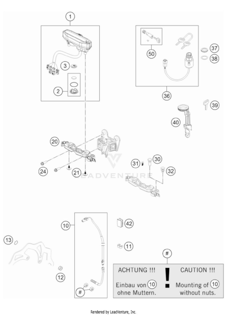 Instruments / Lock System 500 EXC-F CHASSIS - 2023 Schematic