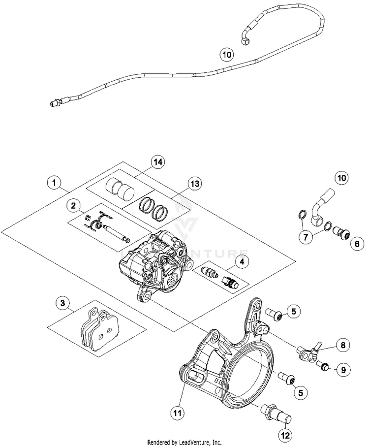 Break Caliper Rear 1290 SUPERDUKE R BLACK Chassis - 2015 Schematic