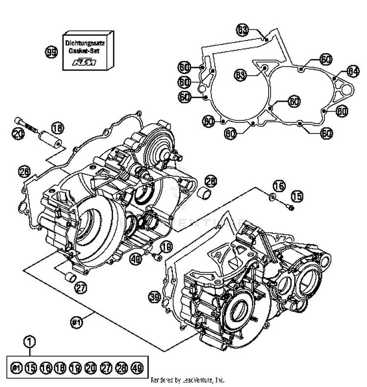 Engine Case 300 XC Engine - 2014 Schematic