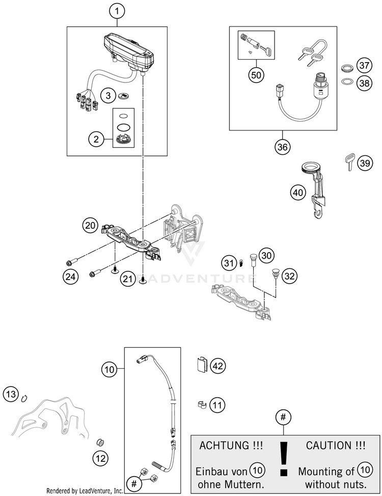 Instruments / Lock System 500 EXC-F SIX DAYS CHASSIS - 2020 Schematic