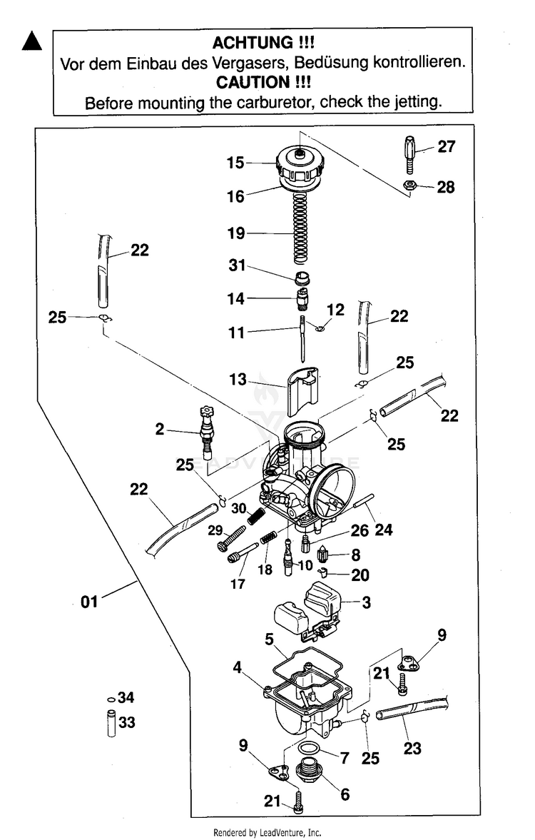 Carburetor Keihin Pwk 39/38ag 125 EXC Engine - 2000 Schematic