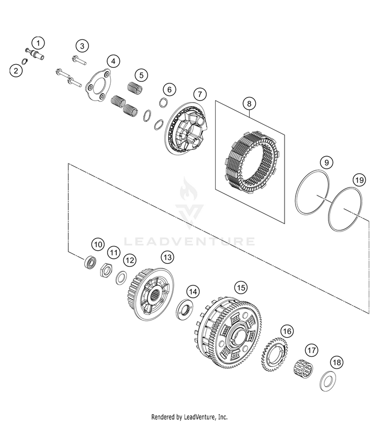 Clutch 890 ADV R Engine - 2021 Schematic