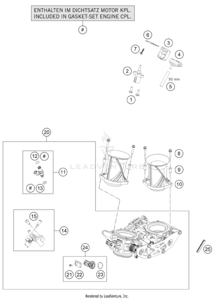 Throttle Body 1290 SuperDuke GT Engine - 2023 Schematic