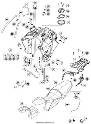 Tank, Seat, Cover Schematic