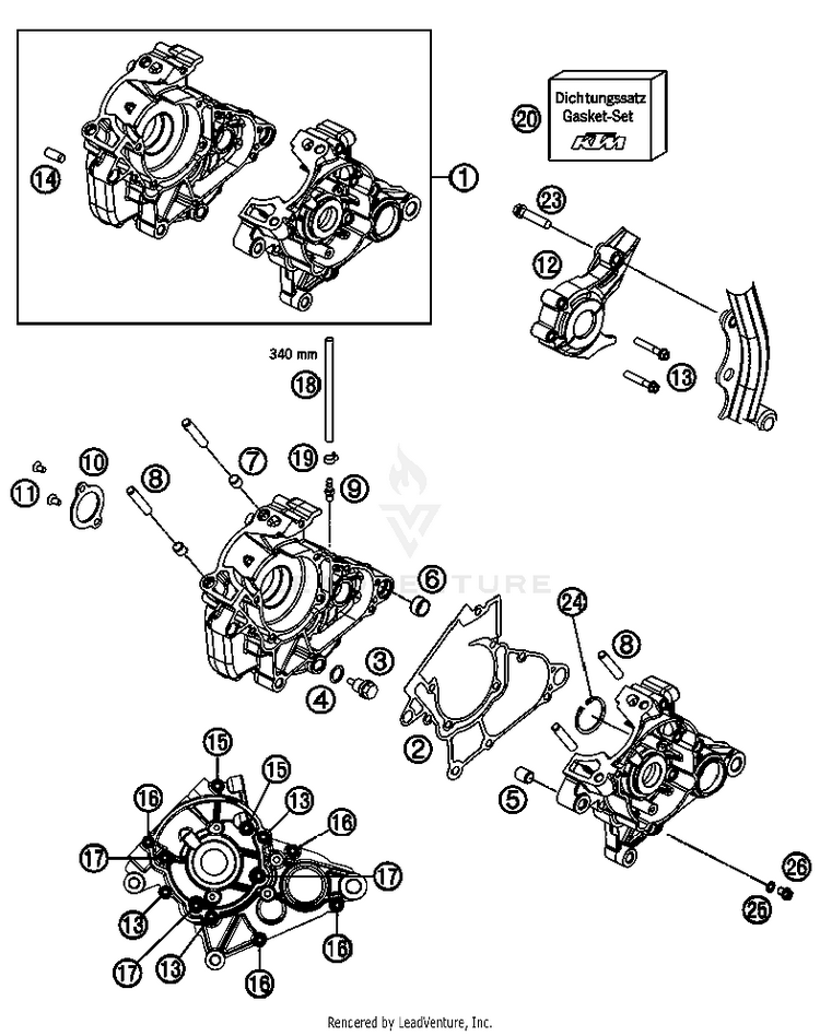 Engine Case 50 SX Mini Engine - 2013 Schematic