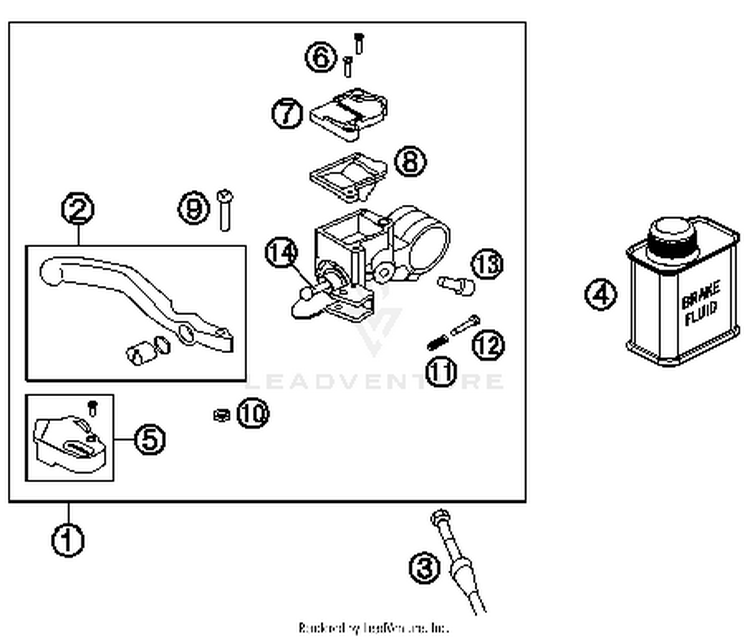 Hand Brake Cylinder 50 SX CHASSIS - 2017 Schematic