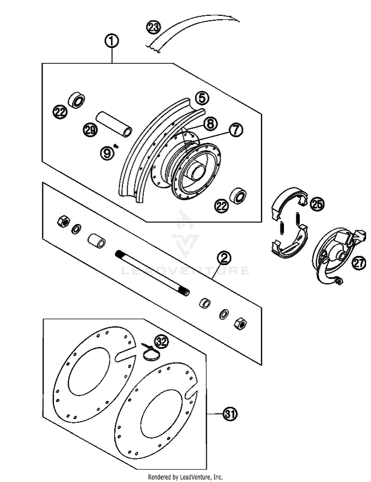 Front Wheel 50 Mini Adventure Chassis - 2008 Schematic