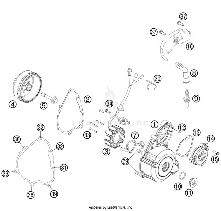 Ignition System 250 XCFW Engine - 2012 Schematic