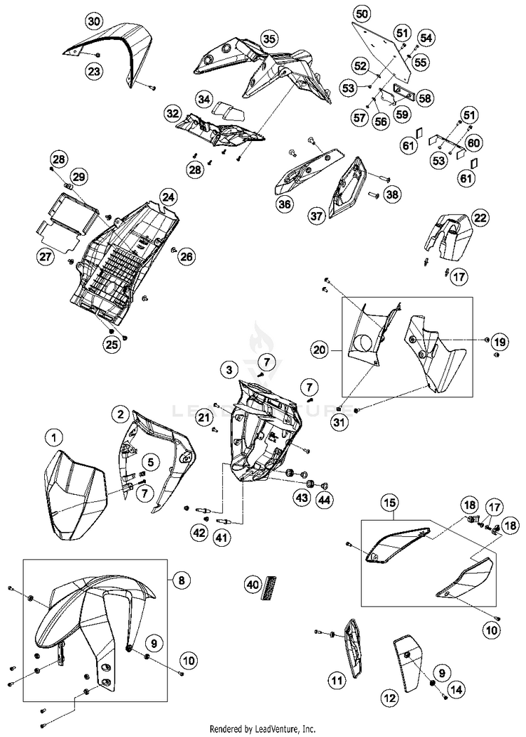 Mask, Fenders 690 DUKE ORANGE Chassis - 2016 Schematic