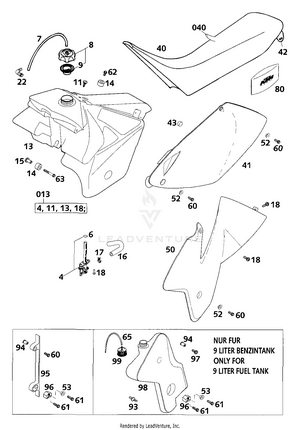 Tank, Seat, Cover Schematic