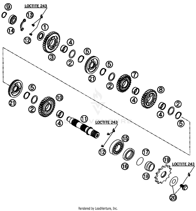 Transmission Ii - Countershaft 505 SX-F Engine - 2008 Schematic