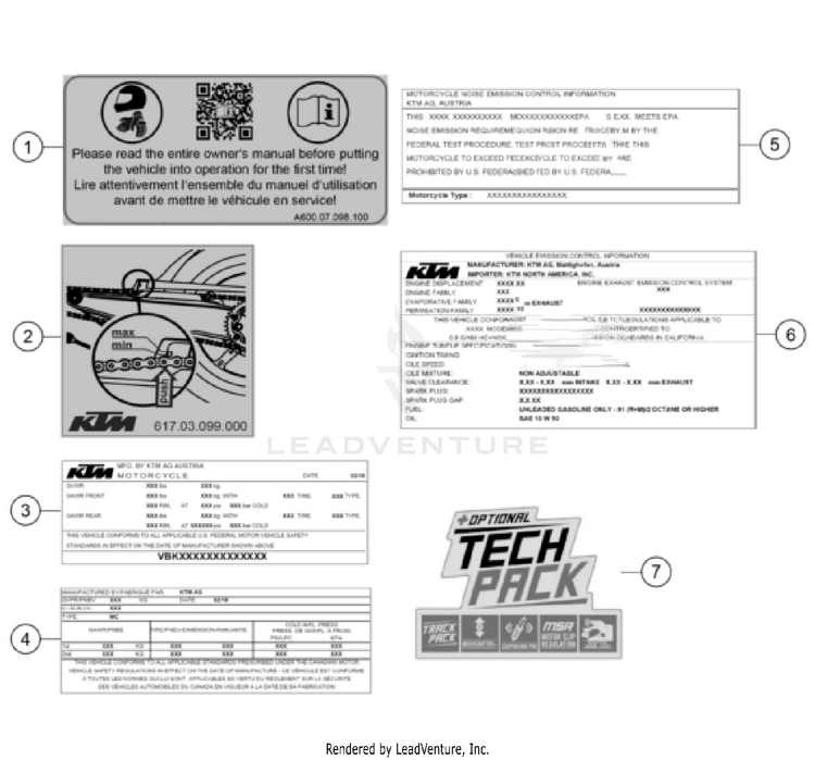 Technic Information Sticker 1390 SUPER DUKE R EVO, orange CHASSIS - 2024 Schematic