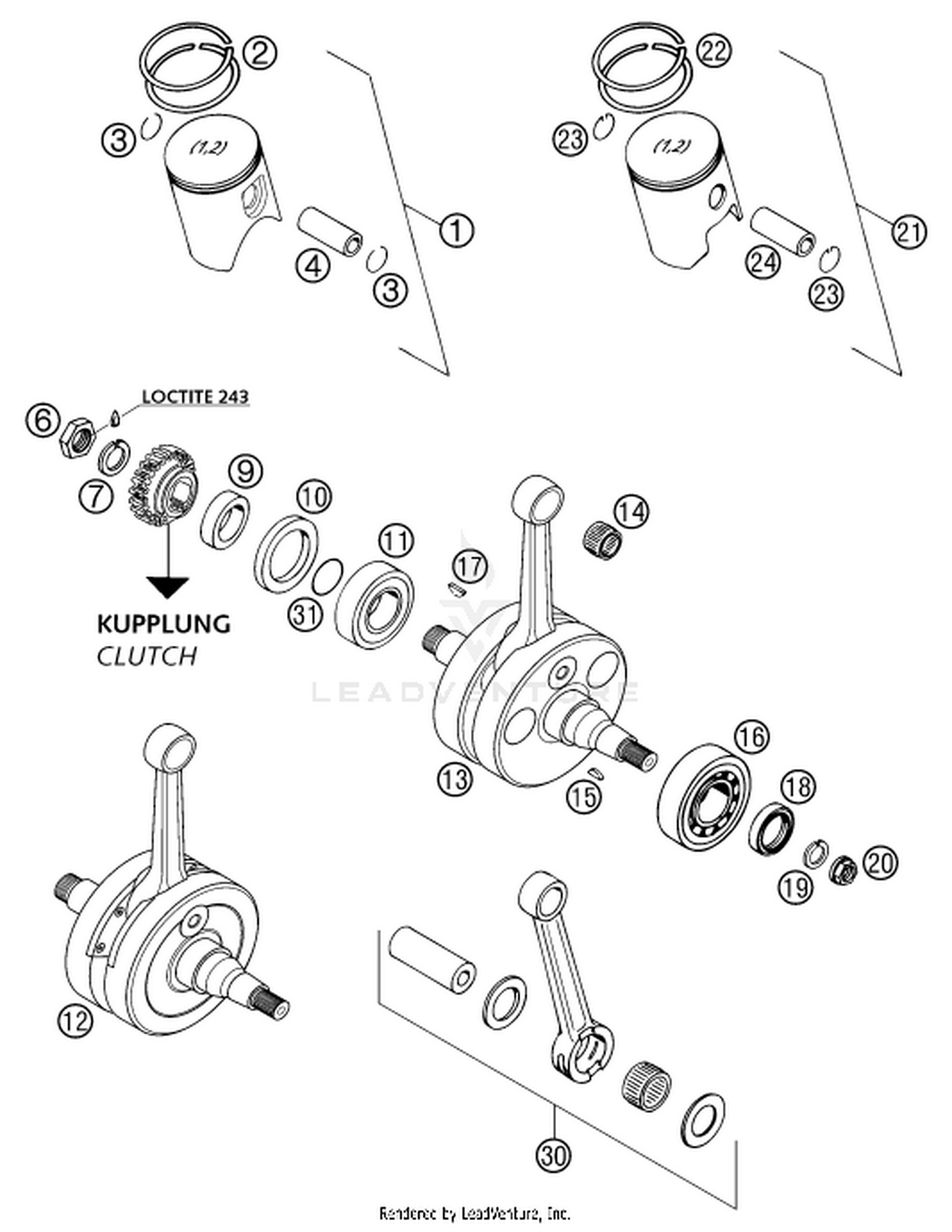30 CRANKSHAFT, PISTON