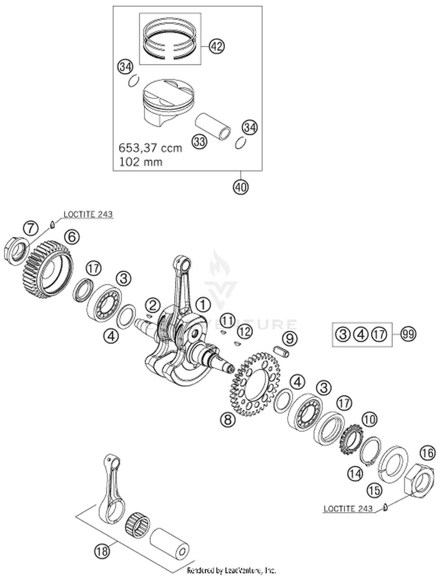 30 CRANKSHAFT, PISTON