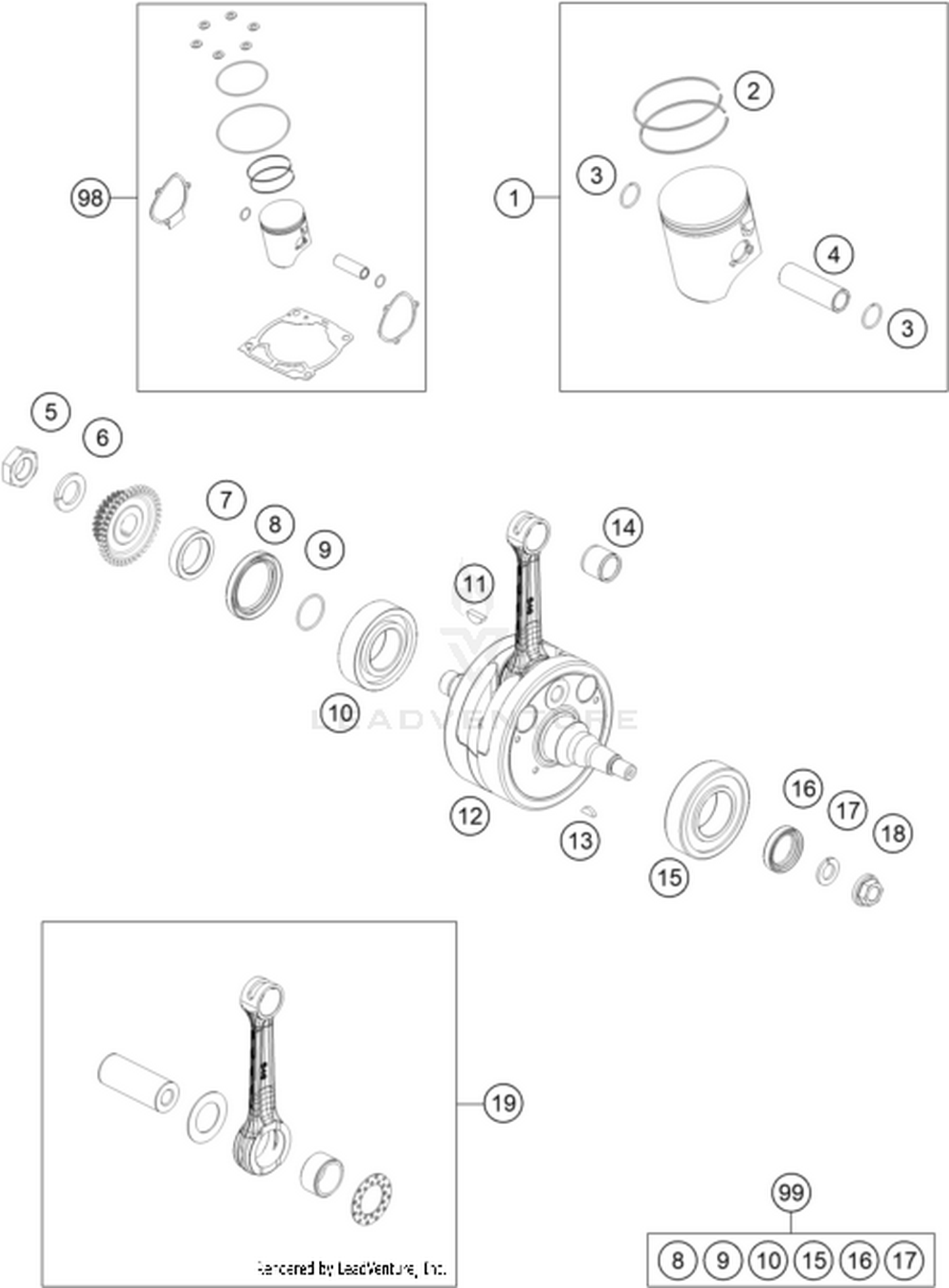 30 CRANKSHAFT, PISTON