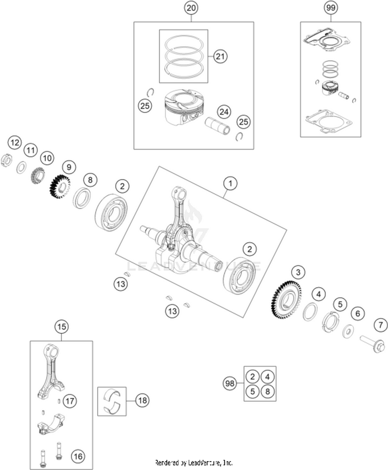 30 CRANKSHAFT, PISTON