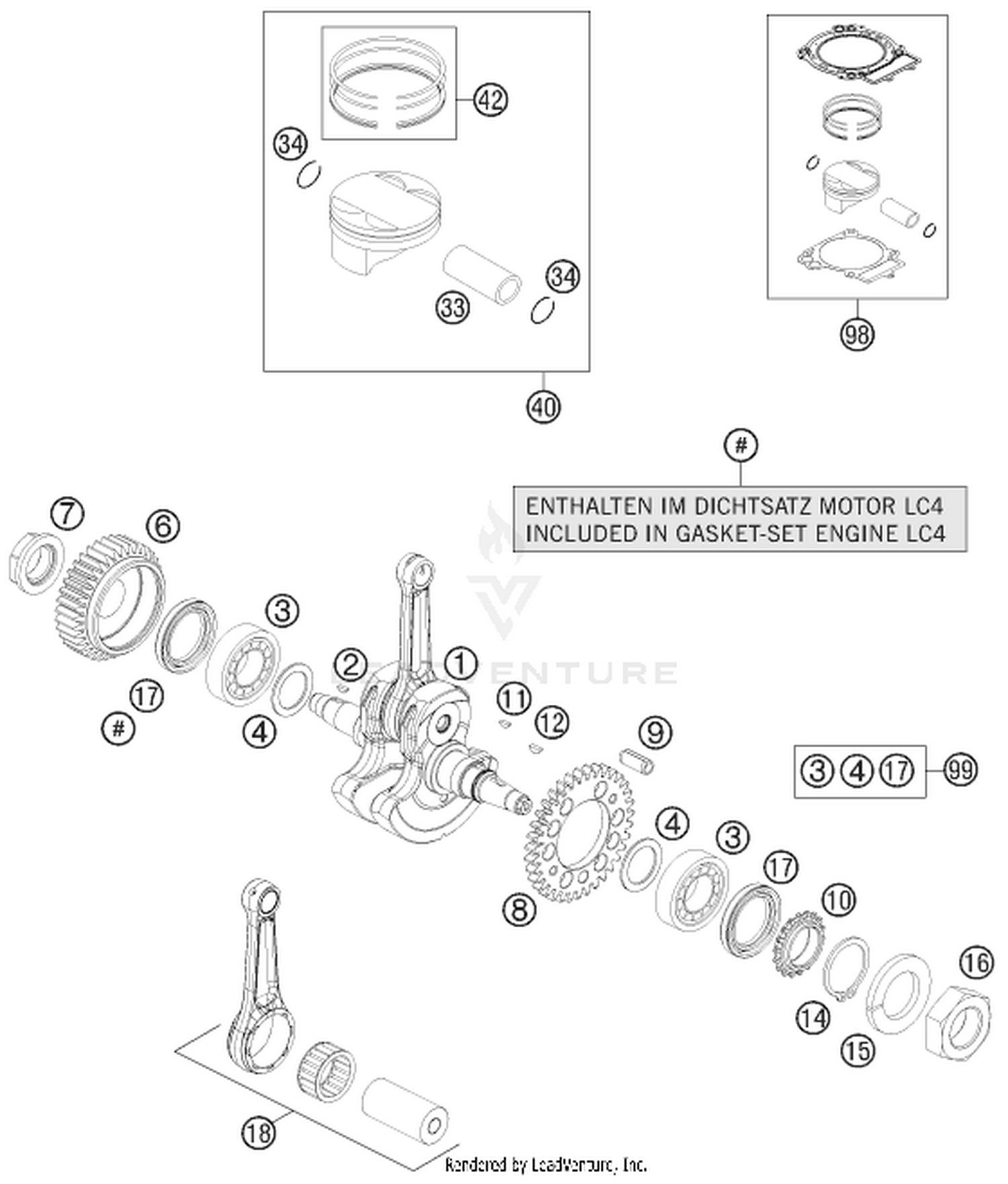 30 CRANKSHAFT, PISTON